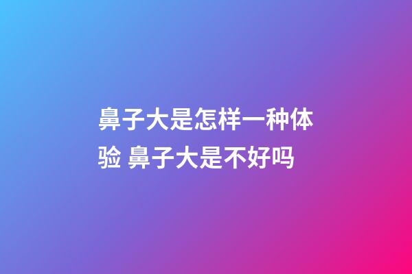 鼻子大是怎样一种体验 鼻子大是不好吗